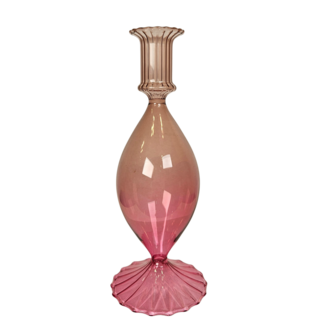Kandelaar grote bubbel beige-roze