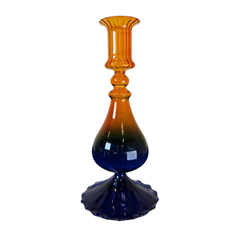 Kandelaar lage bubbel oranje-blauw