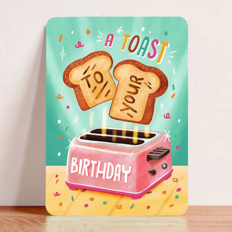 Wenskaart Verjaardag Toast