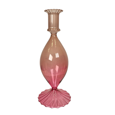 Kandelaar grote bubbel beige-roze
